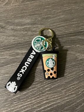 Starbucks Black & Green Bubble Tea Cup Keychain - Branded Accessory